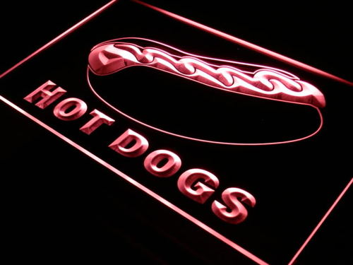 Hot Dog Dogs Shop Cafe Bar Neon Light Sign